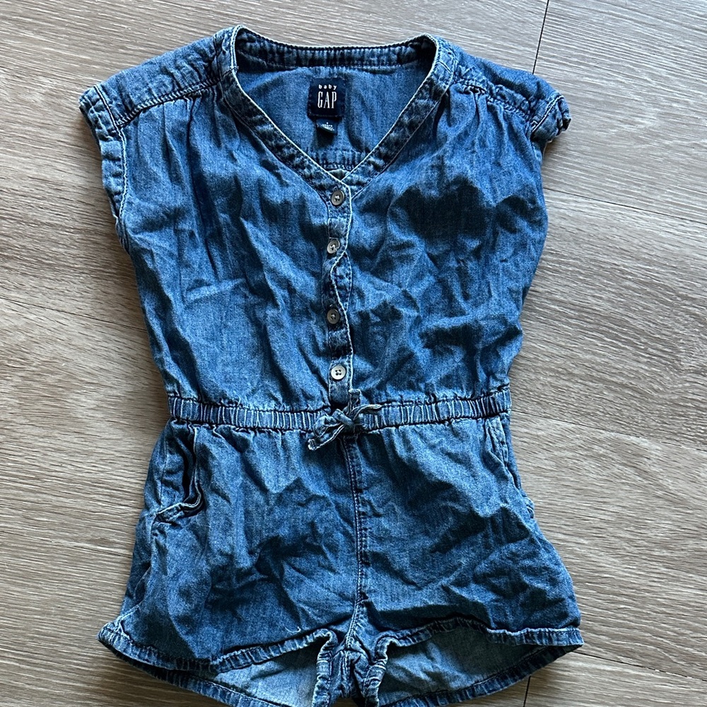 GAP Toddler Denim Button-Up Romper